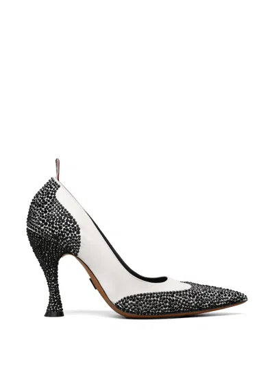 Thom Browne Crystal-embellished Wingtip Pumps In Animal Print