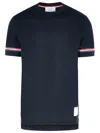 Thom Browne Navy Cotton Rugby Short Sleeve T-shirt In Navy
