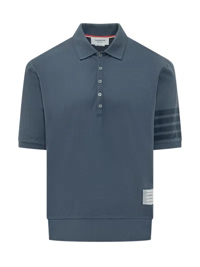 Thom Browne Dandy Sleeves Cut Polo - Ss26 In Gray