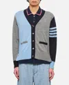 Thom Browne 4-bar Stripe V-neck Cardigan In Dark Blue