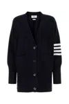 THOM BROWNE DARK BLUE COTTON OVERSIZE CARDIGAN