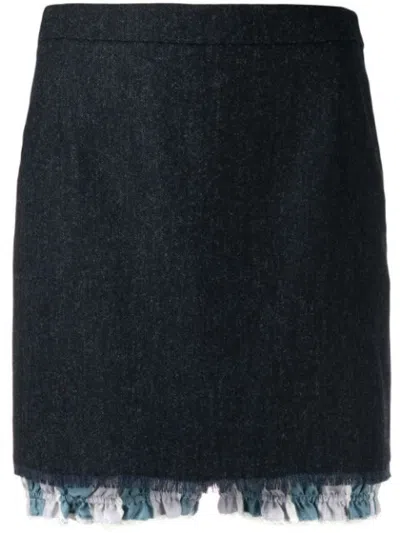 Thom Browne Dark Blue Layered Mini Skirt
