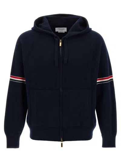THOM BROWNE DARK BLUE REGULAR FIT HOODIE