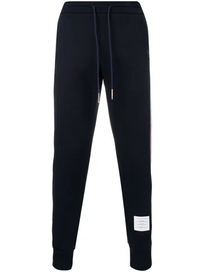 THOM BROWNE MEN DARK BLUE RWB COTTON SWEATPANTS, XS LUXURY ACTIVEWEAR FOR MEN DARVEYS