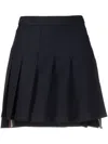 Thom Browne Asymmetric Design Mini Wool Skirt In Dark Blue