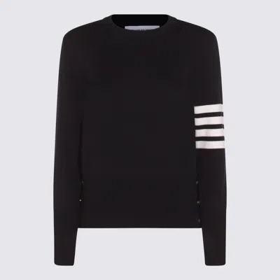 Thom Browne Relaxed Fit Wool Sweater In Black