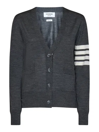 Thom Browne Dark Gray Wool Cardigan