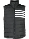 Thom Browne Zippered Field Vest Tricolor Detail In Dark Grey