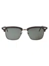 Thom Browne Dark Grey Acetate Titanium Sunglasses In Black