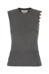 Thom Browne Sleeveless Cashmere Sweater Button Detailing In Gray