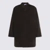Thom Browne Dark Grey Coat In Black