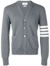 Thom Browne 4-bar Milano Stitch Cardigan In Dark Grey