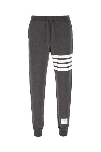 Thom Browne Dark Grey Cotton Pants In Gray