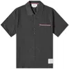 Thom Browne Collar Polo Shirt With Patch Pocket In Grey