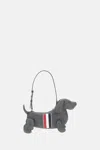 Thom Browne Pebble Full-grain Calf Leather Baby Hector Shoulder Bag In Gray