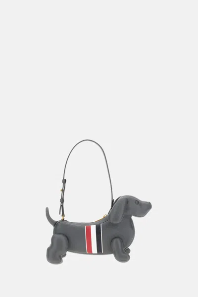 THOM BROWNE WOMEN DARK GREY HECTOR SHOULDER BAG, ONESIZE LUXURY SHOULDER BAGS FOR WOMEN DARVEYS