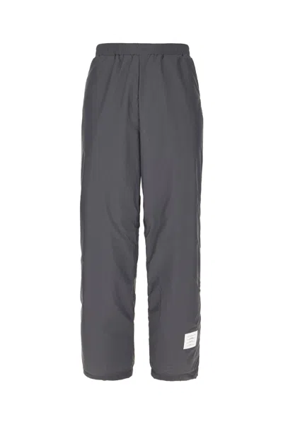 Thom Browne Dark Grey Nylon Pants In Silver