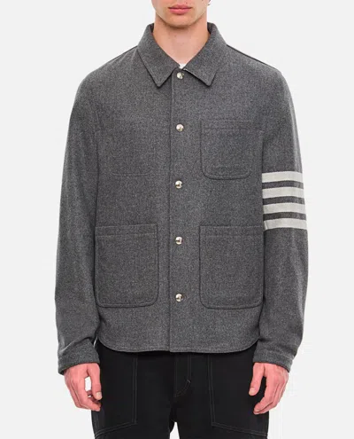 THOM BROWNE DARK GREY REGULAR FIT JACKET