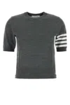 Thom Browne Dark Grey Wool Blend Sweater In Gray