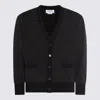 Thom Browne Knitwear With Front Pockets And Ribbed Finish In Black