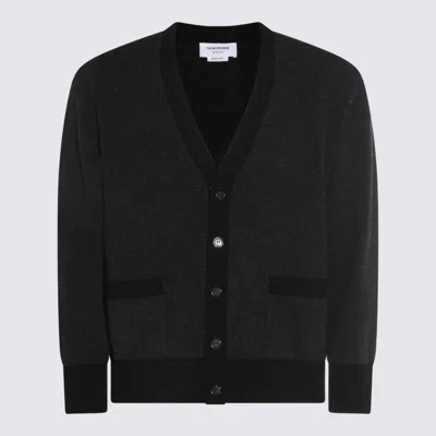 THOM BROWNE DARK GREY WOOL KNITWEAR