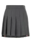 Thom Browne Wool Miniskirt With Pleated Design And Side Stripe Detail
