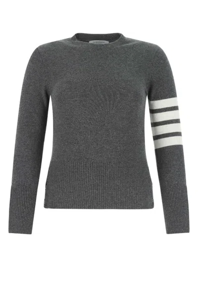THOM BROWNE DARK GREY WOOL SWEATER