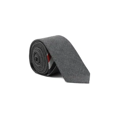 Thom Browne Dark Grey Wool Tie