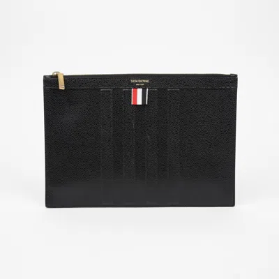 Thom Browne Debossed Small Clutch In Black