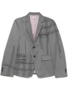 Thom Browne Deconstructed Blanket-stitch Blazer In Gray