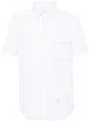 Thom Browne Decorative-stitch Cotton Shirt In White