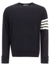 Thom Browne 4-bar Stripe Virgin Wool Jumper In Black