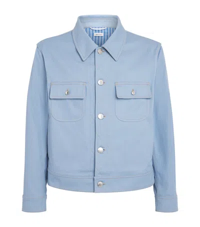 Thom Browne Denim Backstrap Utility Jacket In Blue