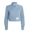 Thom Browne Denim Cropped Shirt In Blue