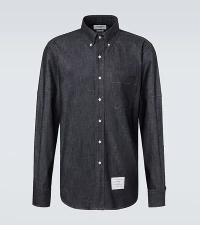 Thom Browne Oxford Armband Cotton Button-down Shirt In Blue