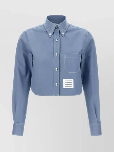 THOM BROWNE DENIM SHIRT COLLAR BUTTON-DOWN