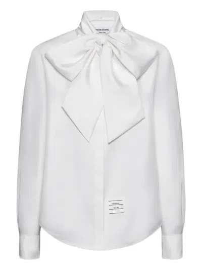 Thom Browne Detachable Collar Twill Shirt In White