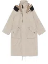 Thom Browne Detachable-hood Parka Coat In Neutral