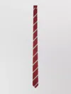 Thom Browne Diagonal Striped Silk Tie With Slim Width In Red