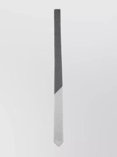 THOM BROWNE DIAGONAL STRIPES TWO-TONE SILK TIE