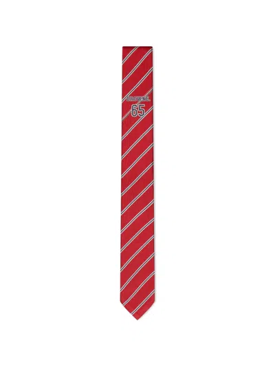 Thom Browne Diagonal-stripe Tie In Red