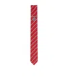Thom Browne Striped Necktie Soft Texture Standard Width Adjustable In Red