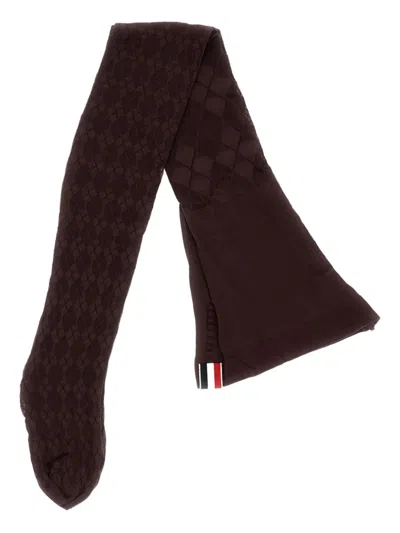 THOM BROWNE DIAMOND-PATTERN TIGHTS