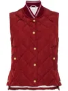 Thom Browne Diamond-quilted Down Gilet In Red