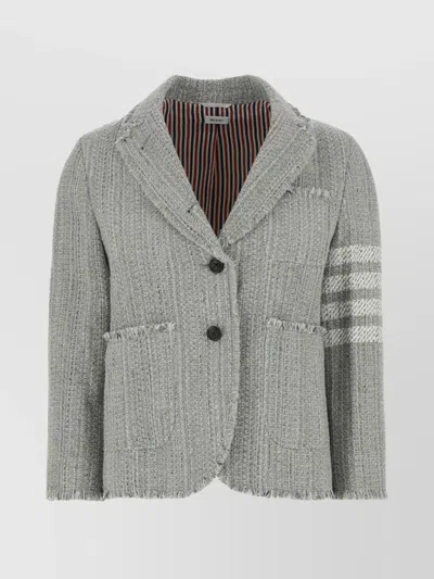 Thom Browne Grey 4 Bar-stripe Tweed Jacket