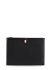 Thom Browne Small Zipper Tablet Holder In Black