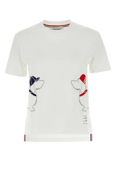 THOM BROWNE THOM BROWNE DOG EMBROIDERED CREWNECK T-SHIRT