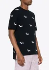 Thom Browne Dog-embroidery Crewneck T-shirt In Black