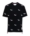 Thom Browne Dachshunds Embroidered Cotton T-shirt In Black