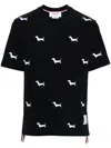 Thom Browne Dachshunds Embroidered Cotton T-shirt In Blue